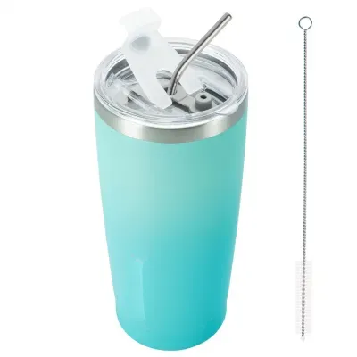 Stainless Steel Tumbler Coffee Lid Straw Double Wall Vacuum Coated Travel Mug