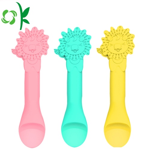 Dễ thương Elephant-hình dạng Toddler Silicone Spoon Train mềm Spoon