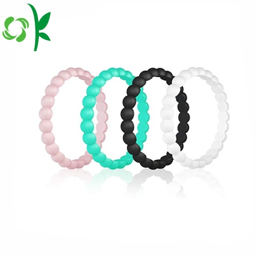 Fashion Desain Silicone Wedding Bead Ring And Band