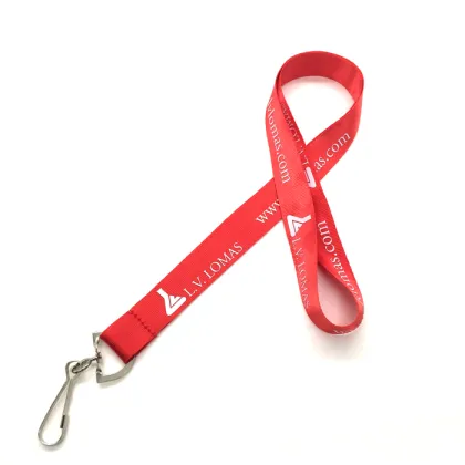 Badge Holder Red Nylon Lanyard