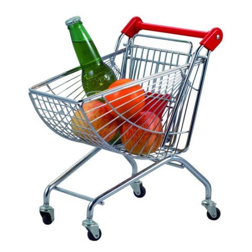 Portable Metal Supermarket Shopping  Mini Bar Trolley Cart With 4 Wheels