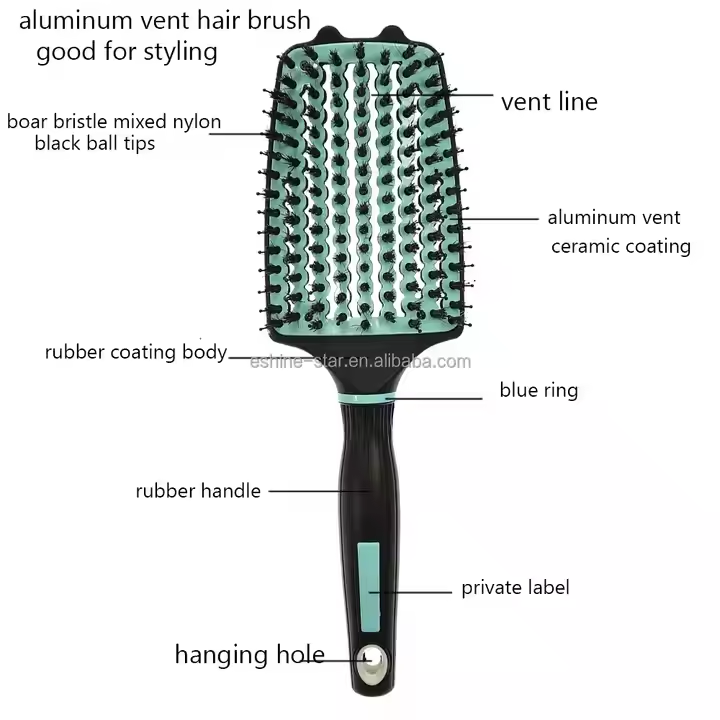 Pensul de păr de aerisire pentru netezirea n styling păr