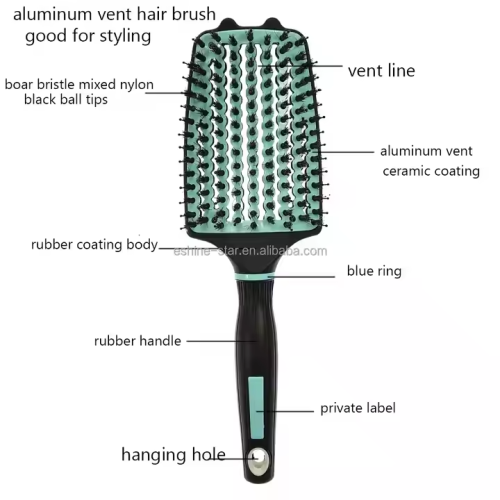 Pensul de păr de aerisire pentru netezirea n styling păr
