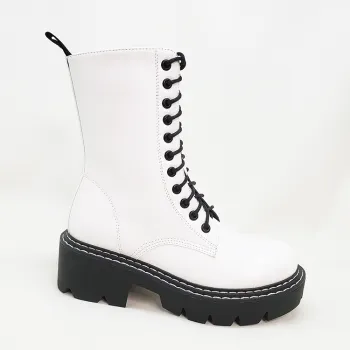 White Hard-Wearing Platform Chelsea Boots for Women - Ankle Boots & Booties