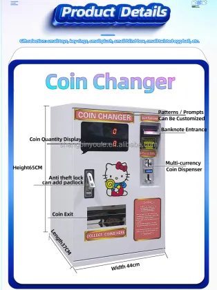 Mini Table-Top Paper Money and Coin Dispenser Machine for Coin Operated Games