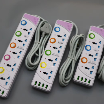 UK Standard 3 Way White 13A Power Socket Extension Dengan Light - Harga Murah