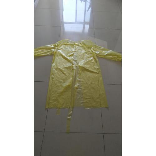 yellow color disposable isolation gown