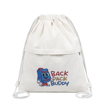 Fashion Fabric Zipper Package Cosmetic Customized Canvas Cotton Drawstring Bag With Color Logo