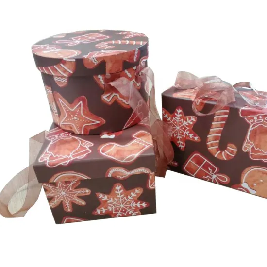 Luxury Christmas theme hardboard paper gift set packaging