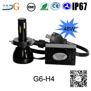 CE, ROHS Certification Waterproof IP68 48W High Low Beam H4 Led Headlight