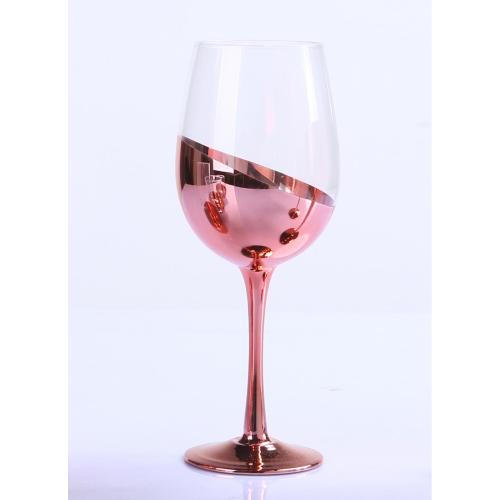 Copos de vinho em ouro rosa de galvanoplastia fundida à mão para venda quente