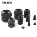 10pcs M type Waterproof Cable Gland Connector IP68 Black M12x1.5 for 4-6.5mm M16/20/25/32/40/50/63 Cable Nylon Plastic Connector