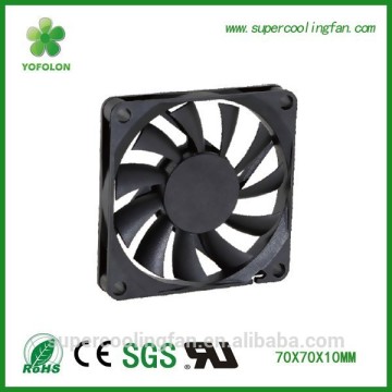 70x70x10mm Low volt LED lamp fan high rpm low noise 12V 24V cabinet intercharger fan