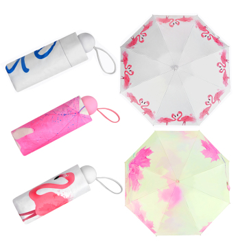 UV Protection 3-Fold Personal Wedding Umbrella with Digital Print