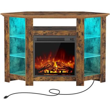 Fireplace Corner TV Stand and LED Lights