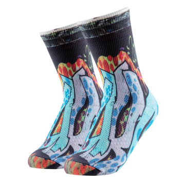 Socks men's winter mid-tube trend printing stockings