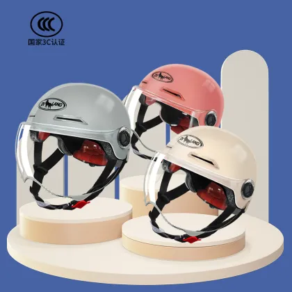 3C Certified Electric Vehicle & Motorcycle Safety Helmet with Battery and Half Helmet Design