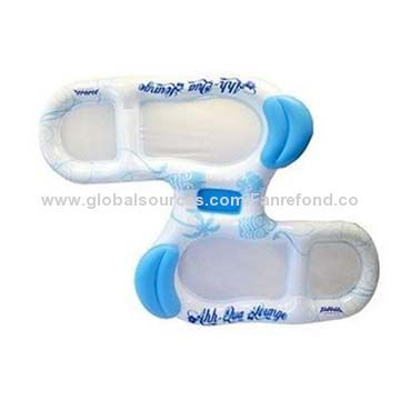 Double Inflatable Lake Lounge Float with Mesh Bottom