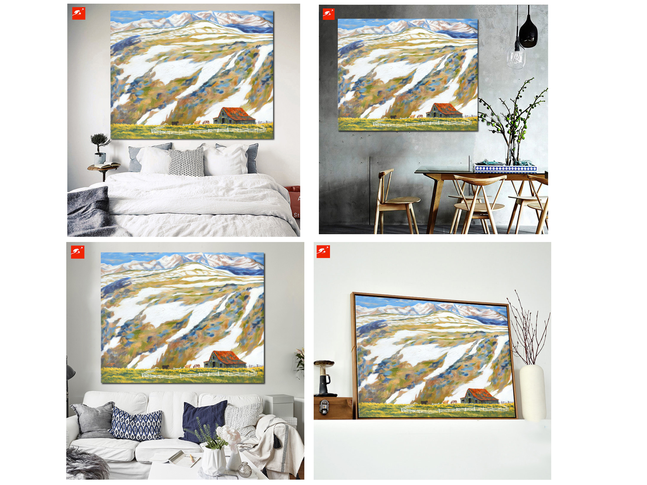 Snowy mountains canvas print