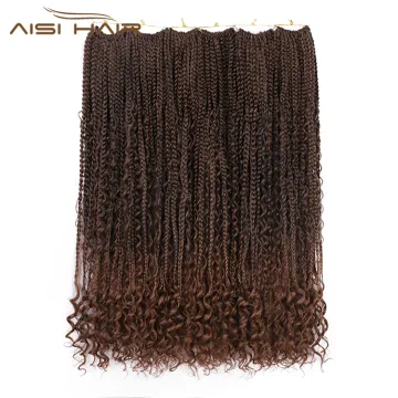 Aisi Hair Goddess Faux Locs Crochet Braids Hair Extensions Synthetic Brown Color Faux Locs Braids Hairpieces For Black Women