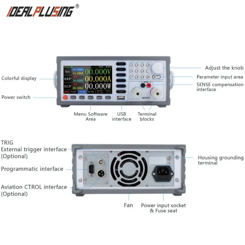 6-Bit Programmable Color Screen DC Power Supply (15A-900W)