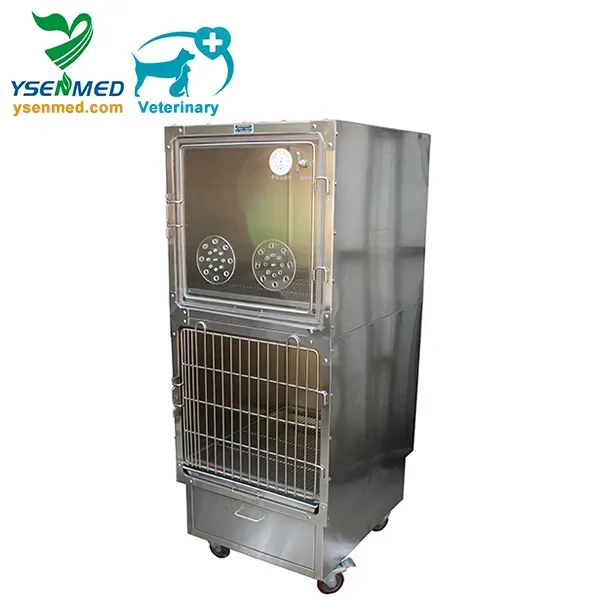 Ysvet601b Medical Vet Pet Animal Stainless Steel Dog Oxygen Cage