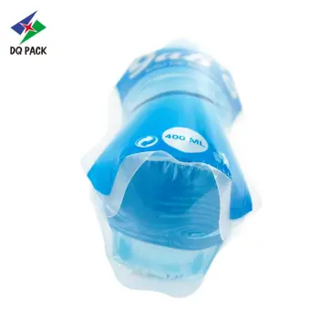 Customized gravure printing 400ml drinking water juice pouch injection pouch