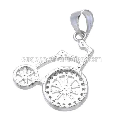 latest souvenir necklace imitation silver wheelchair necklace