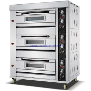 Bakery Equipment Food Machinery Professional Industrial Gas Bread Baking Oven Bakery Machine Kitchen Equipment 3 Deck 9 Tray Commercial Baking Oven