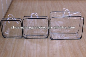 Pvc bag packaging bag with zipper and handle