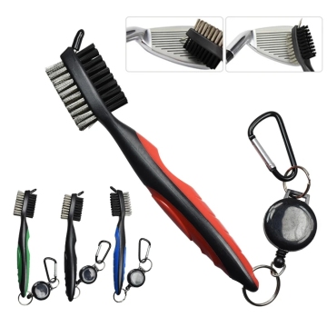 Factory Direct High-Quality Golf Club Groove Cleaner: Retractable Keychain Mini Double-sided Brush