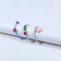 Brazalete de niña colgante de corazón rosa de 14 mm