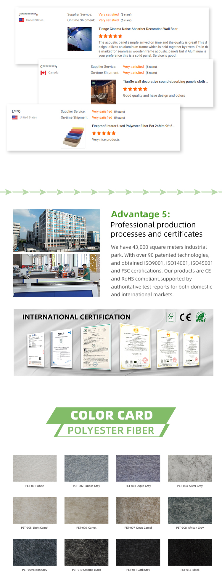 4Polyester fiber acoustic panel