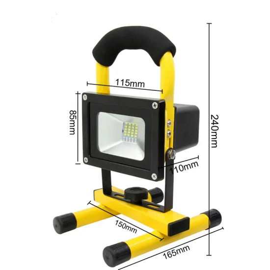 Red & Blue Flashing 10W Outdoor IP65 Portable Rechargeable LED Flood Light