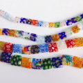 STRUNG BEADS SQUARE LAMPWORK Glass Beads 20MM 19pcs