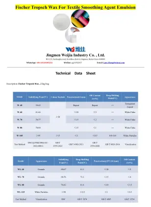 Fischer Tropsch Wax For Textile Smoothing Agent Emulsion