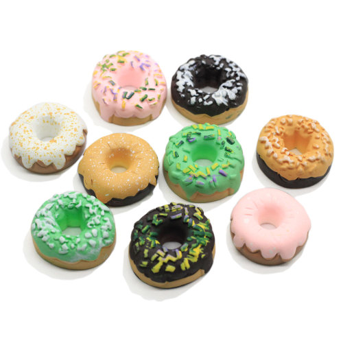 Artificial Donut Craft Resin Beads 3D Simulation Food Cute Cake Decoration Charms Keychain Ornament Jewelry Embellishment