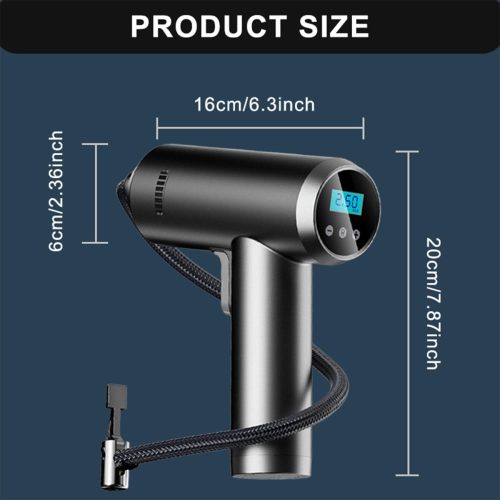 સ્માર્ટ ડિજિટલ પ્રેશર ગેજ સાથે ટાયર એર પમ્પ, એલઇડી લાઇટ, કાર મોટરસાયકલ બાઇક બોલ માટે ઓટો-શટ off ફ