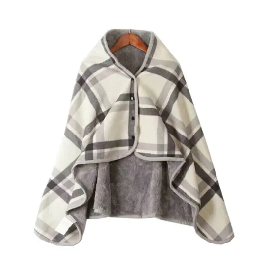 hooded cloak blanket plush blanket Sherpa soft wool warm wearable shawls gift bag suitable for ladies