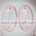 Perlas de obleas sueltas de acrílico transparente de doble agujero para decoración