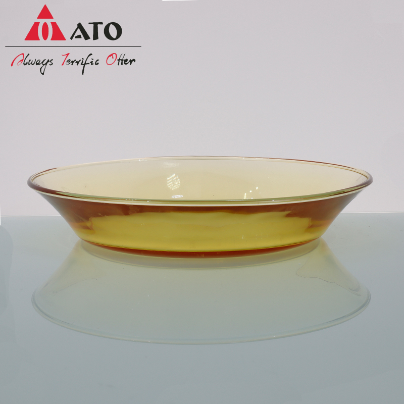 Wholesale amber microwave borosilicate glass plate