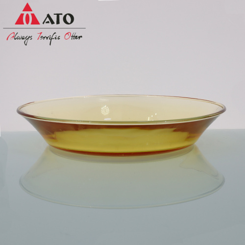 Wholesale amber microwave borosilicate glass plate