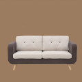 Mid-Century Kaki Kayu Fabrik Lounge Set Sofa