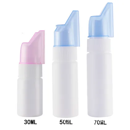 PE Plastic Nasal Spray Bottles for Rhinitis Cleansing - 30ml, 50ml, 80ml