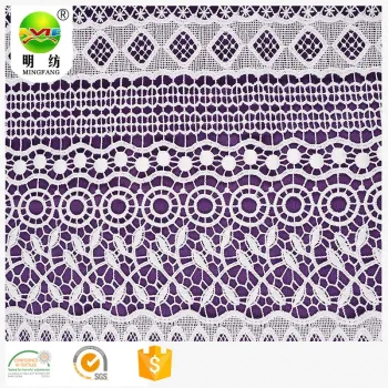 2019 100% polyester chemical embroidered tulle lace fabric