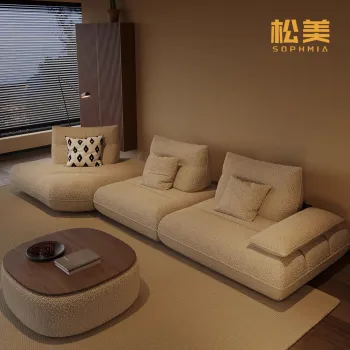 Luxury Lamb Fleece Electric Sofa with Fabric Design