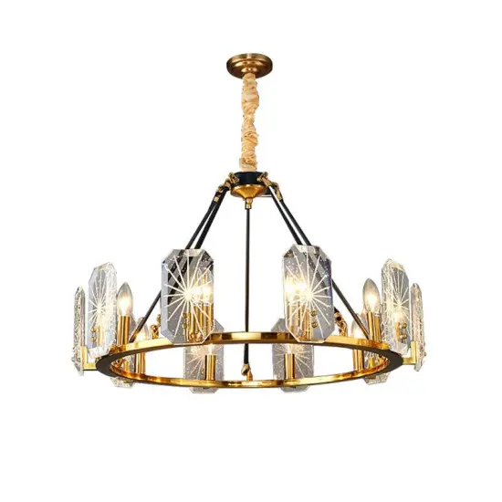 INSHINE Flat Glass With Brass Pendant Light