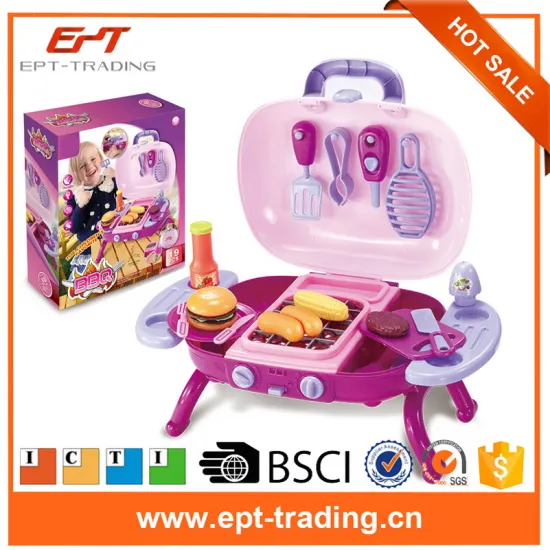 Wholesale kids kitchen bbq play set multi-function baby toys modern kitchen toy set western kitchen play sets