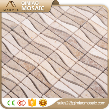 Tumbled Travertine Mosaic Wave Pattern Mosaic