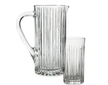 crystal glass ribbed drinking beverage water glasses